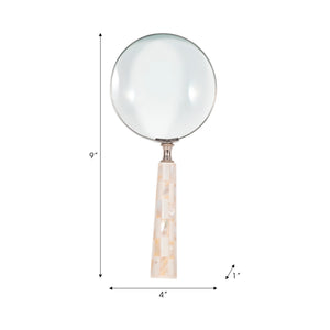 4" Mop Handle Magnifying Glass, Ivory