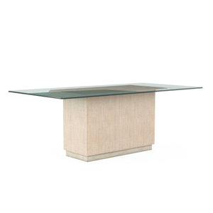 Cotiere - Rectangular Dining Table (Fabric Base - Glass Top)