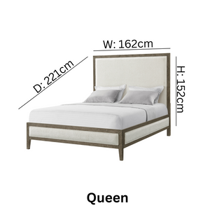 Versailles Contemporary White Bouclé Bed