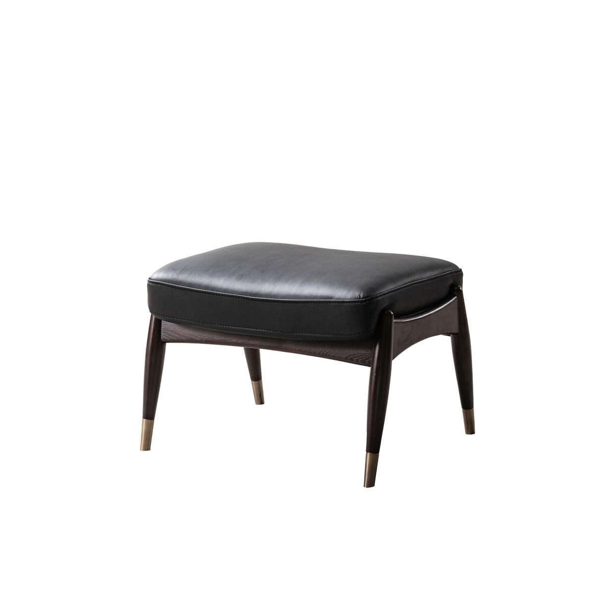 Lonut Black Accent Chair + Ottoman