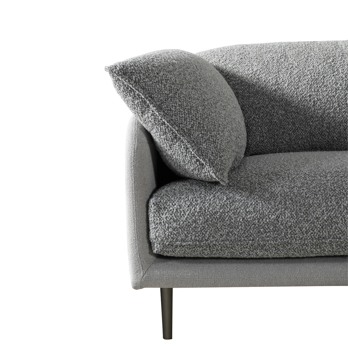 Ahad Grey Boucle 4 Seater Sofa