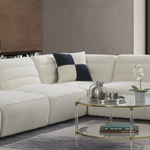 Defender Sectional Corner In White W/1 Pillow