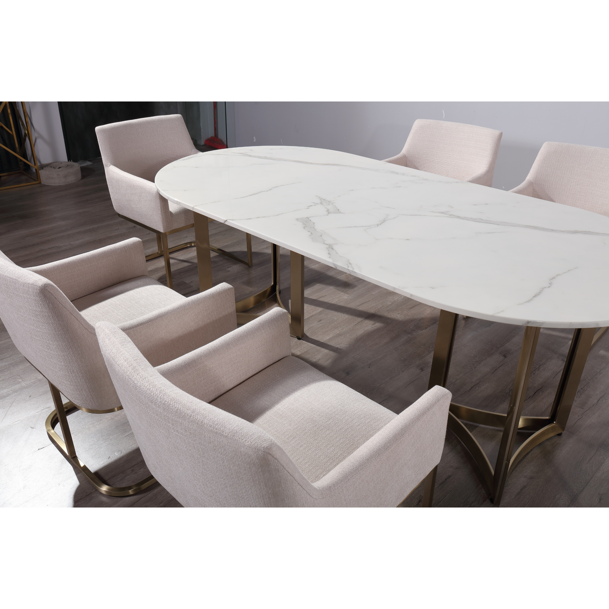 Alexa Oval Marble Dining Table