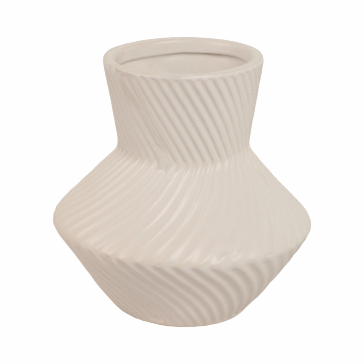 8" Modern Totem Vase, White