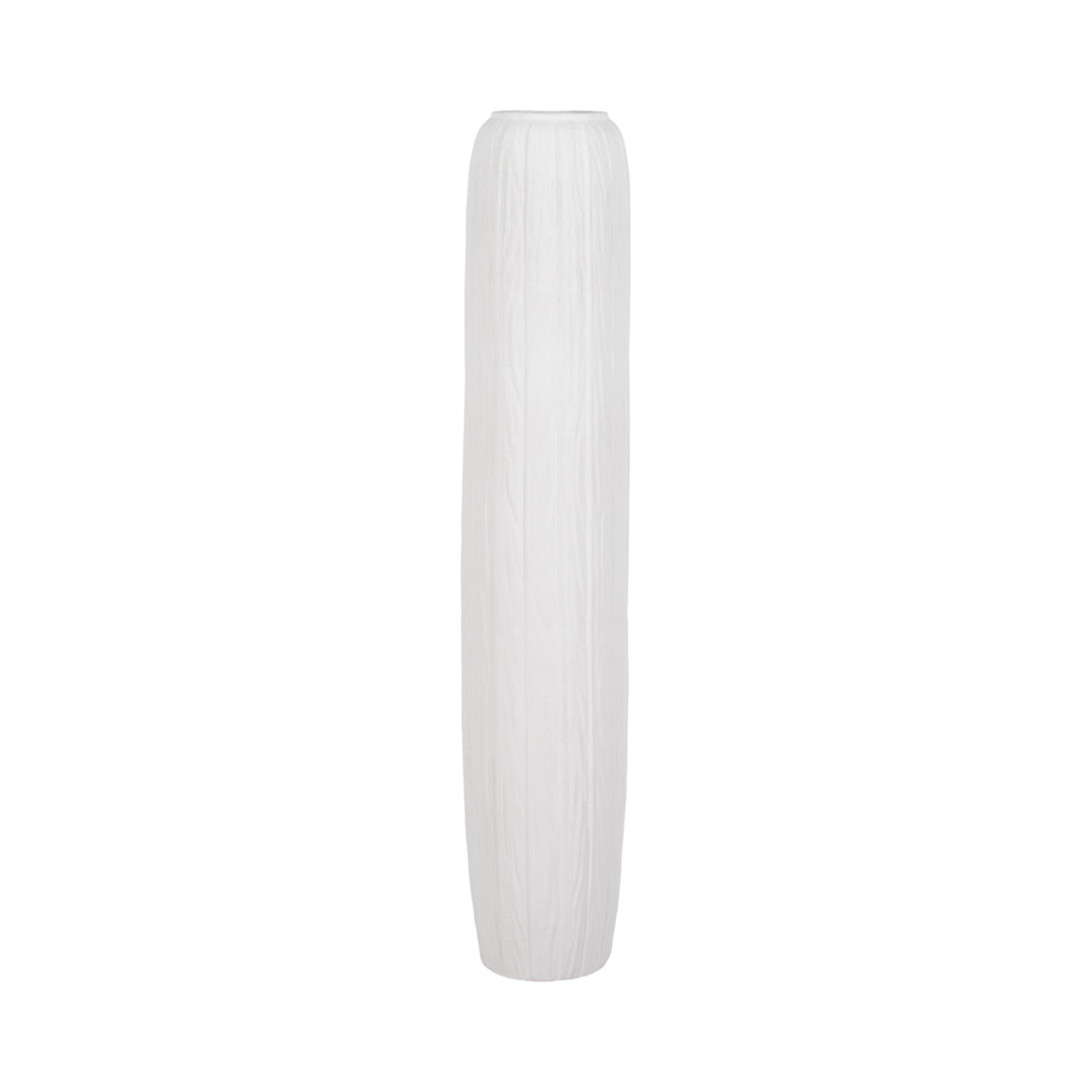 48" Rough Cylinder Floor Vase, White