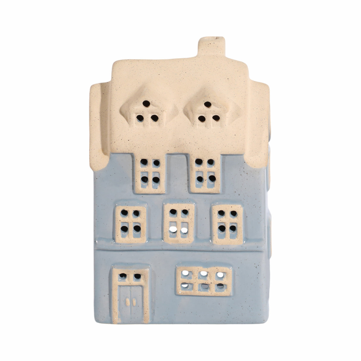 8x5" Homestead House Tealight Holder, Blue