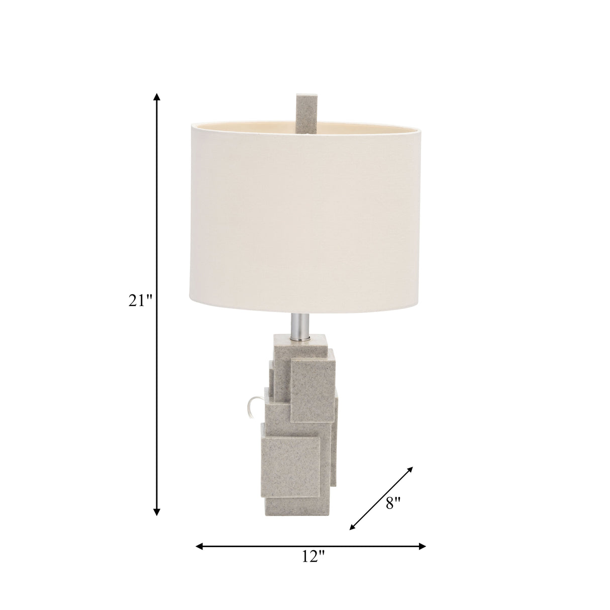 Resin 22" Blocks Table Lamp,gray