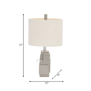 Resin 22" Blocks Table Lamp,gray