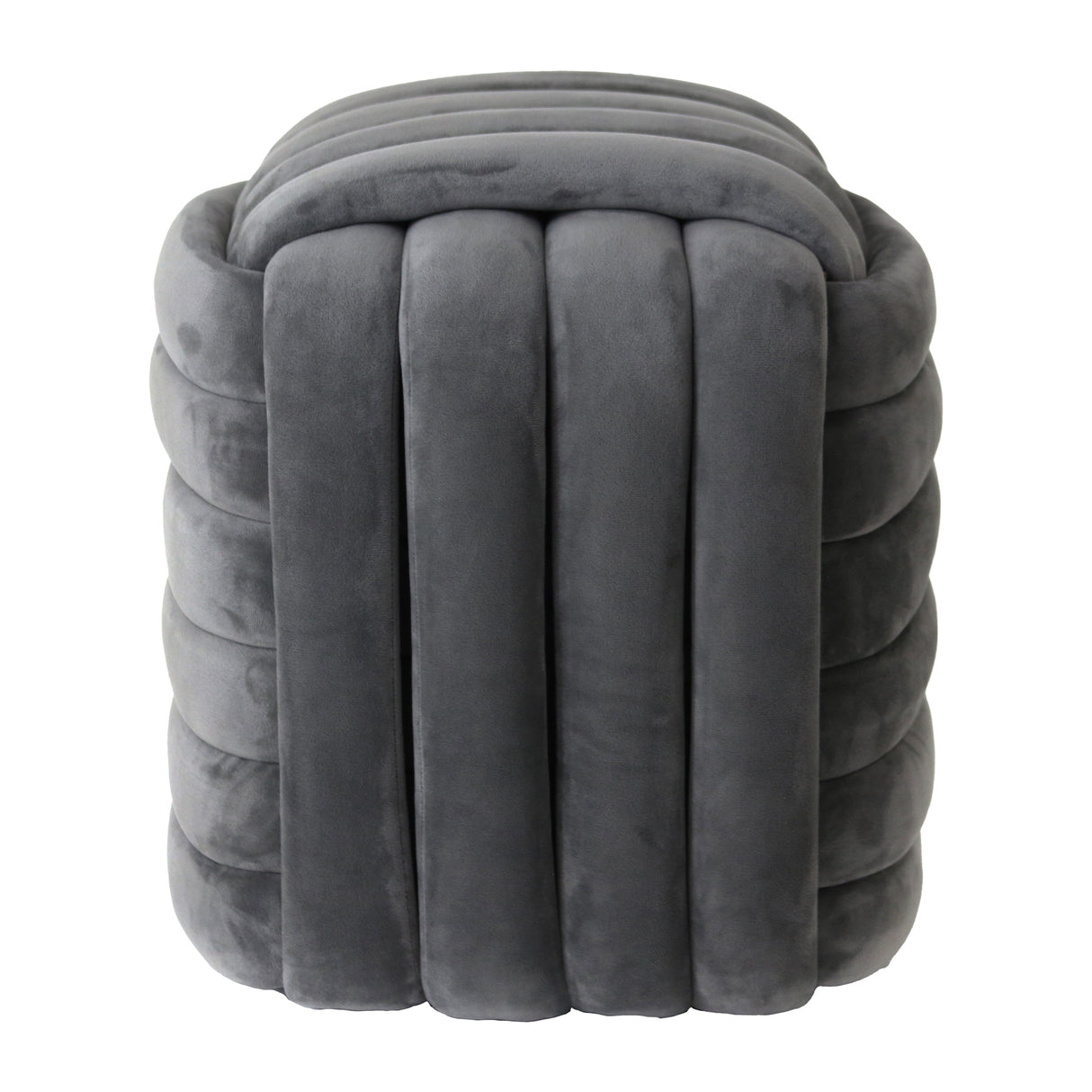 19" Machar Grey Velvet Knot Stool