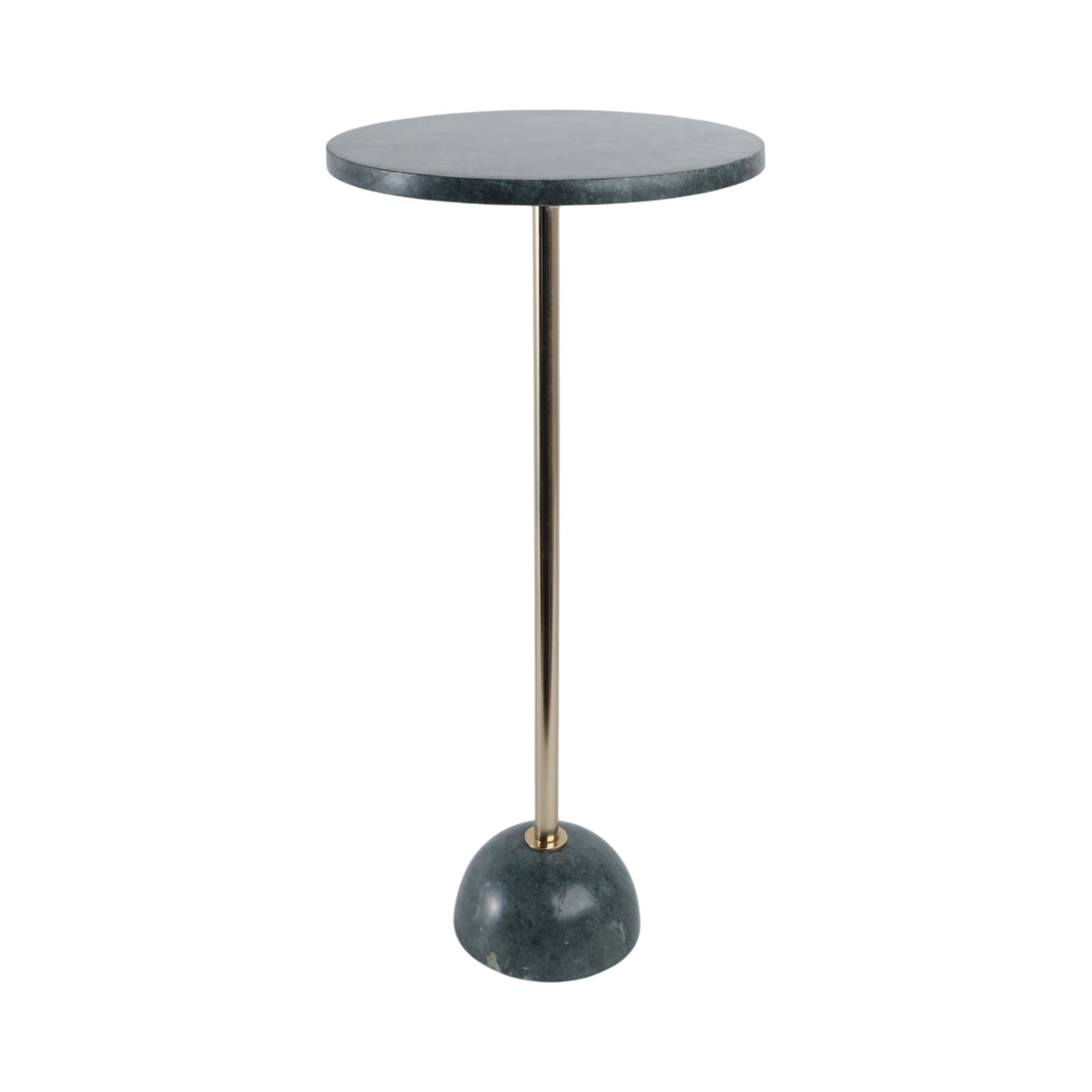 25x12 Marble Ball Base Accent Table, Green/gold