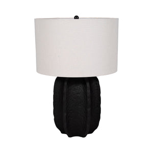 24" Textured Jagged Table Lamp, Black/white