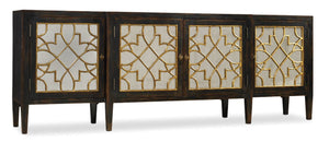 Sanctuary Four Door Mirrored Console- Ebony