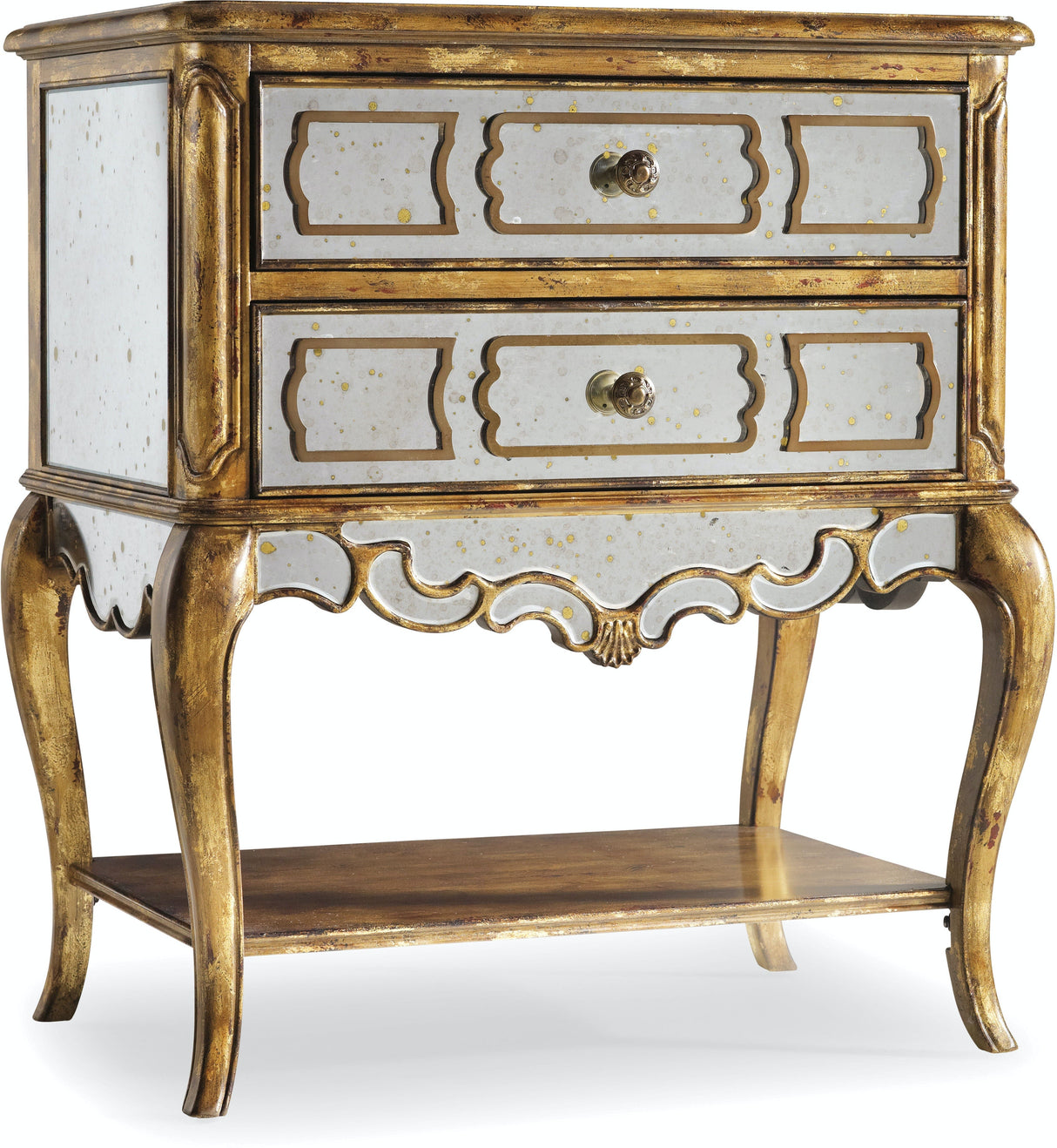 Sanctuary Mirrored Leg Nightstand-Bling