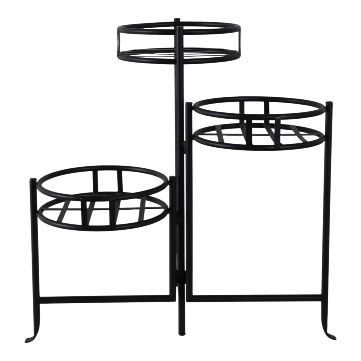 22" Folding 3-tier Plant Stand, Black