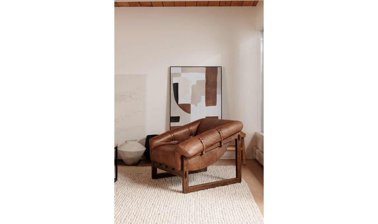 Bellos Accent Chair Open Road Brown Leather