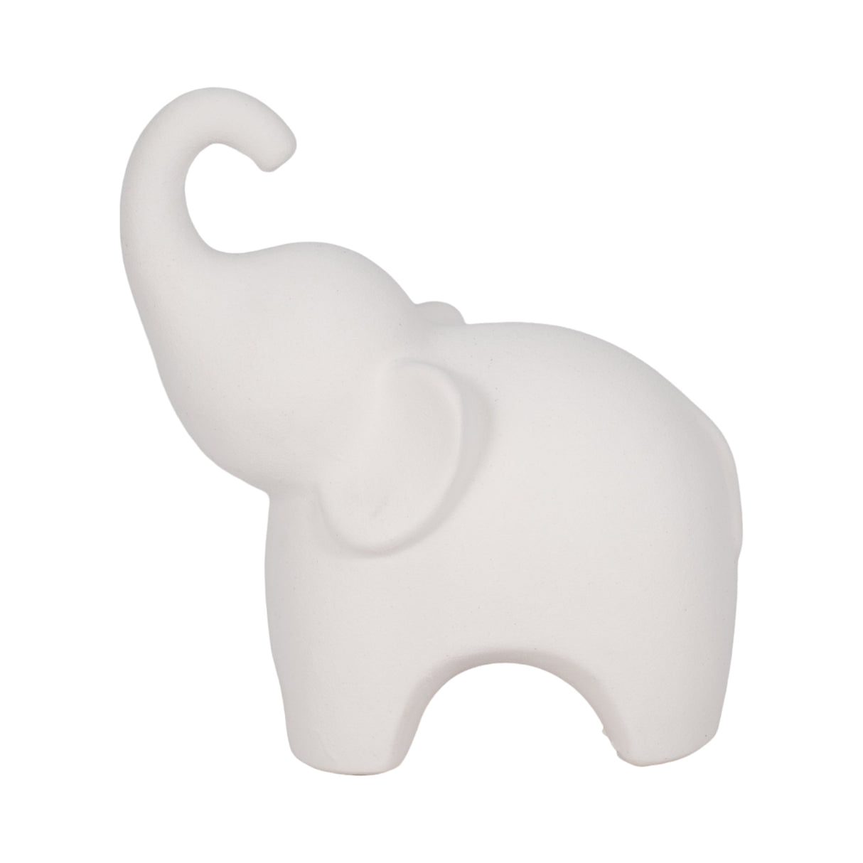 8" Elephant With Rough Texture, White