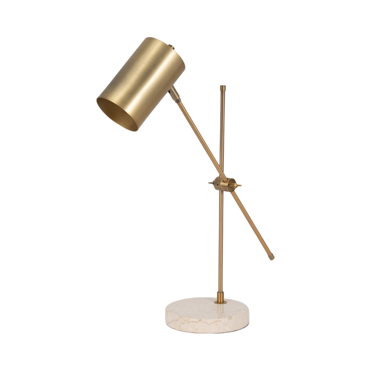 20" Zonda Travertine Table Lamp, Gold