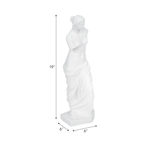 19" Roman Goddess Statue, White