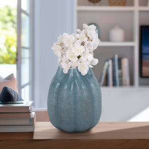 10" Glass Sea Urchin Vase, Blue