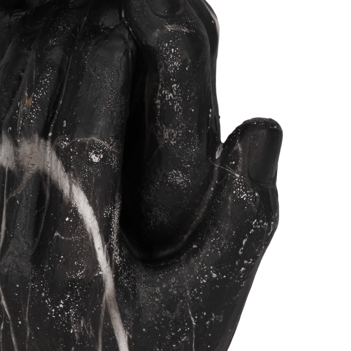 13" Marbled Hands Sculpture, Black/white