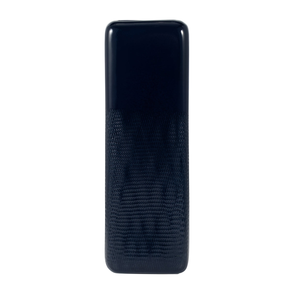 CER, 18" SQUARED GROOVED VASE, NAVY BLUE