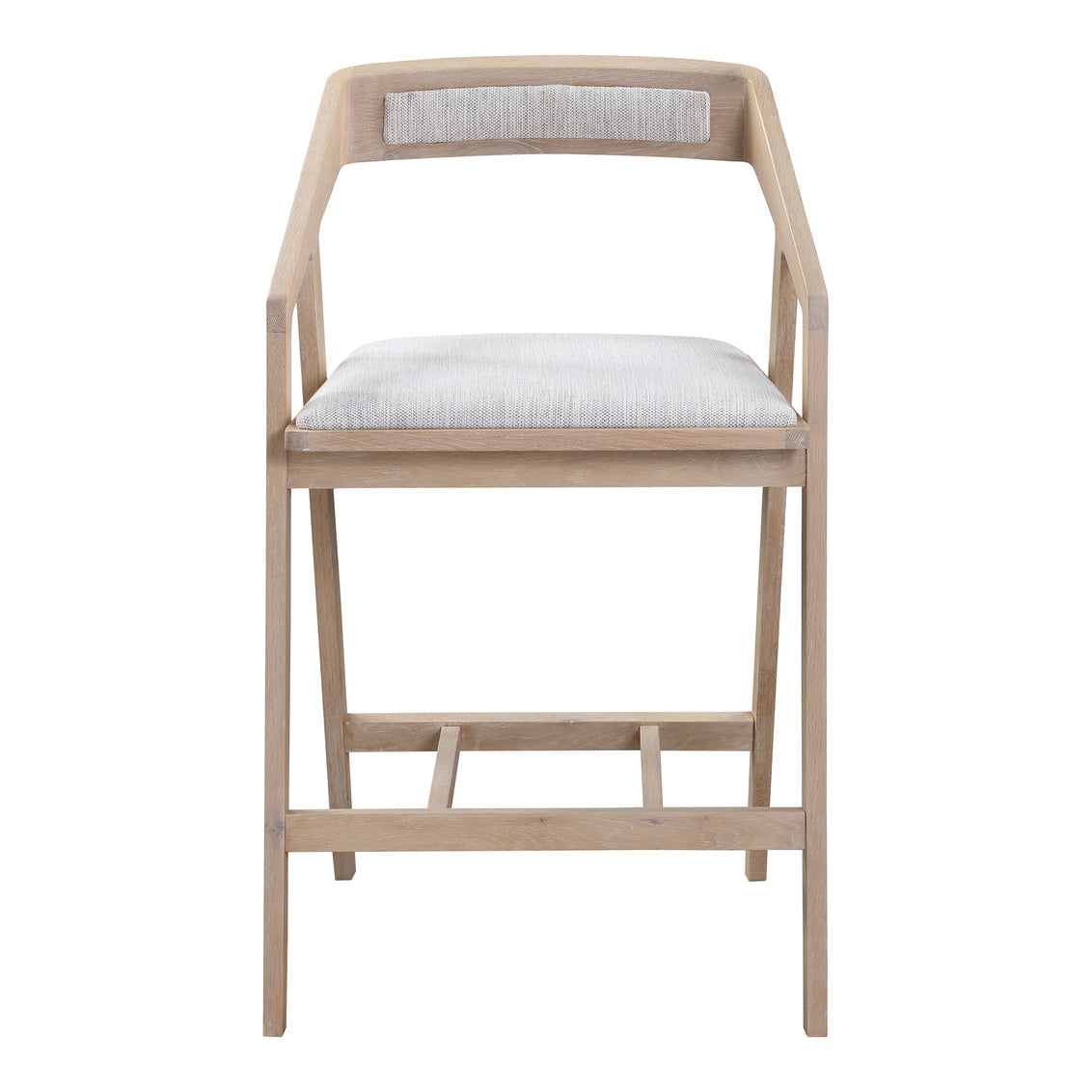 Padma Oak Counter Stool Light Grey