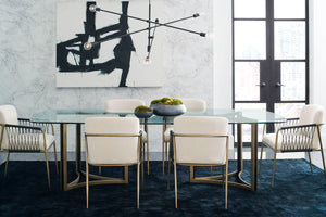 Modern Artisan Remix - Double Pedestal Glass Dining Table