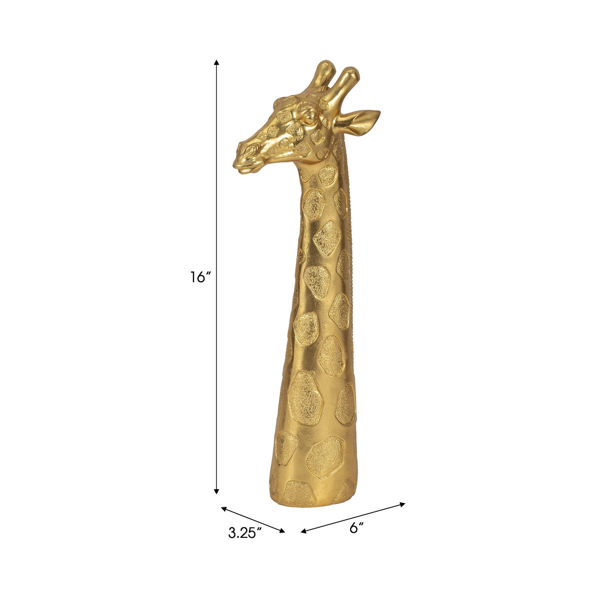 16" Giraffe Head Tabletop Decor, Gold