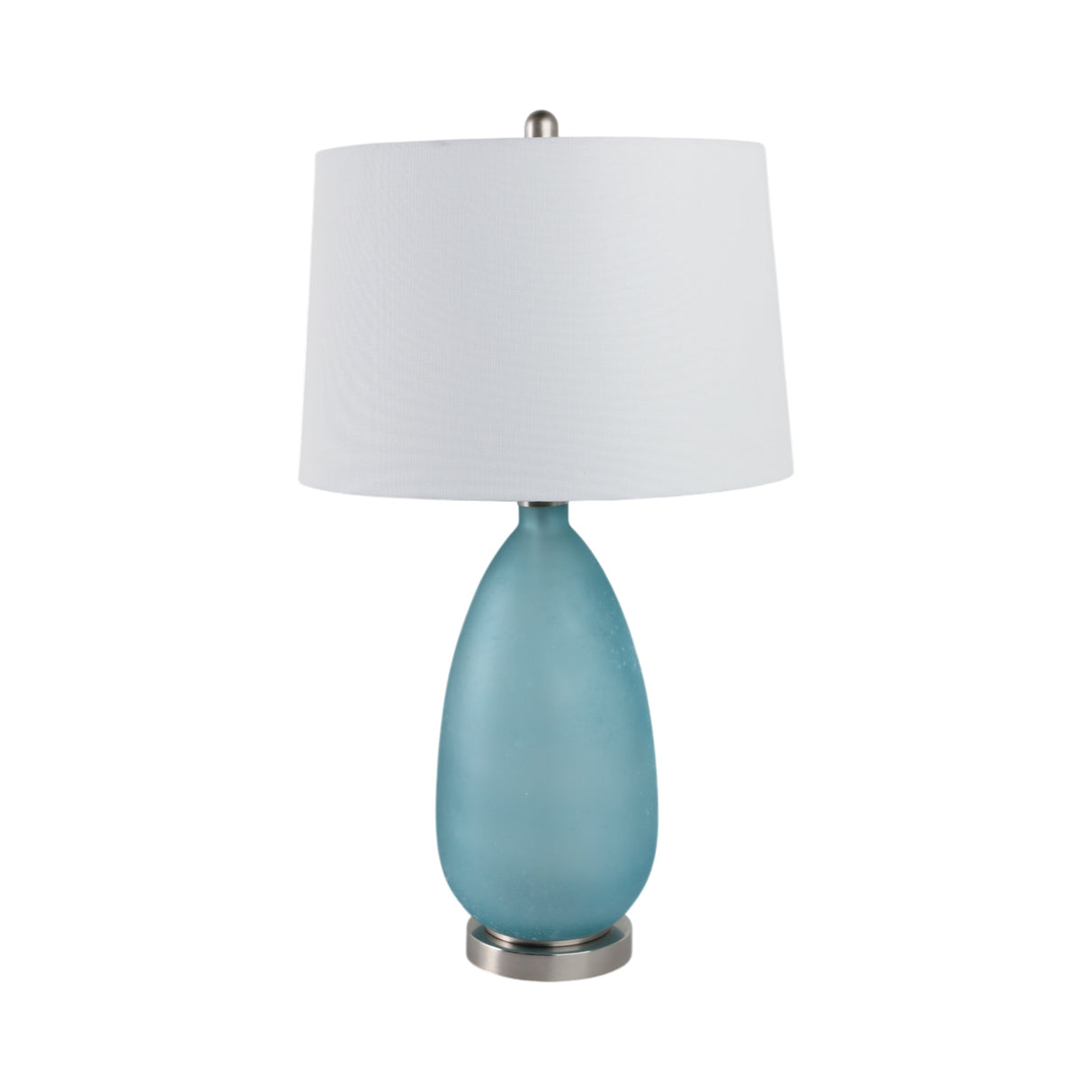 29x17" Frosted Glass Table Lamp, Blue