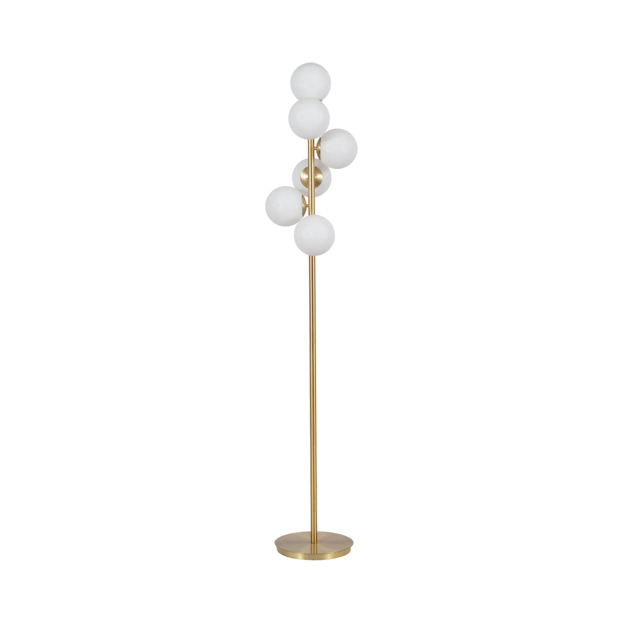 Glass 72" Frosted Globe Floor Lamp, Gold