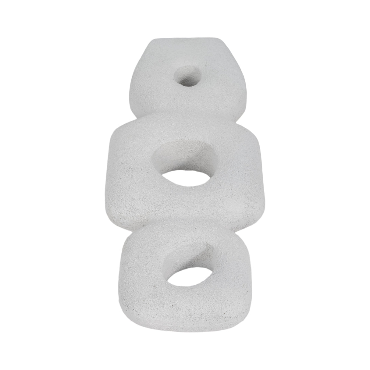 15" Textured Open Cut-out Totem Object, White