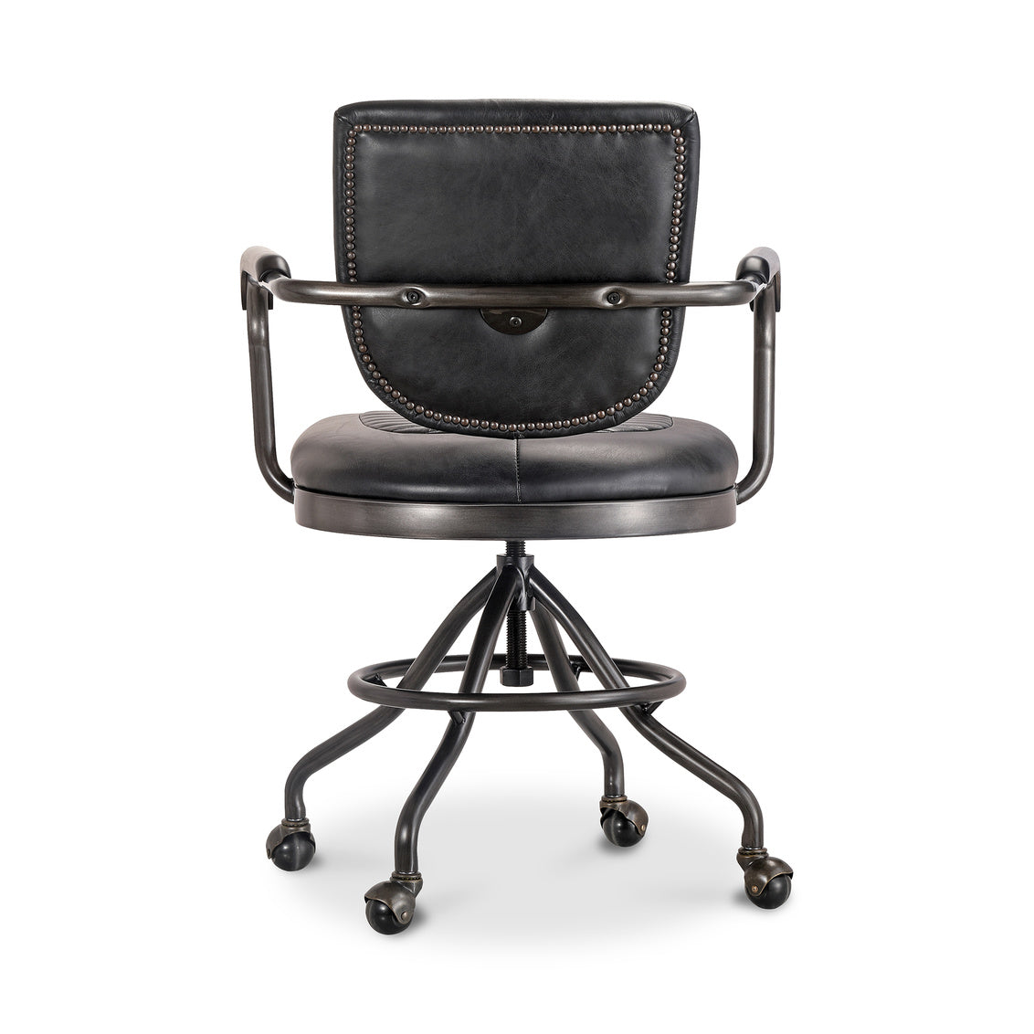 Foster Swivel Desk Chair Onyx Black Leather