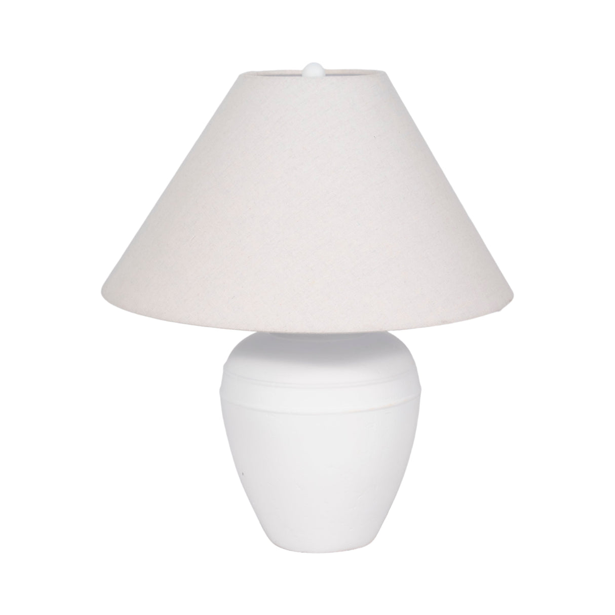 21" Textured Table Lamp Tapered Shade, White