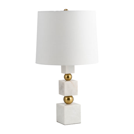 Marble, 24" Cubes & Orbs Table Lamp, White/gold