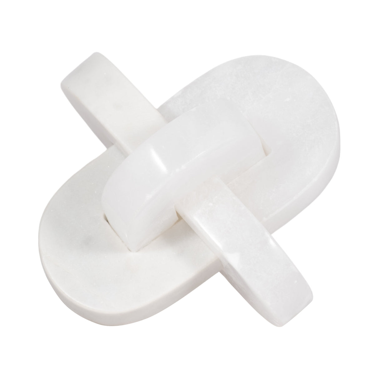 6" Alabaster And Marble Curved Knot, White