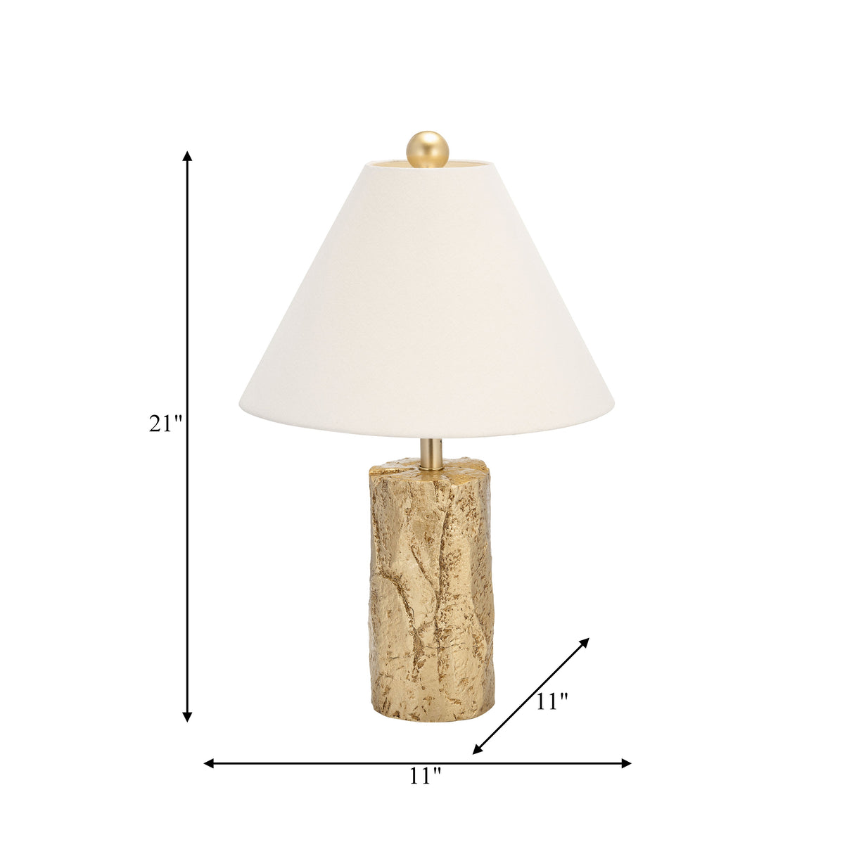 Resin 26" Textured Table Lamp, Gold