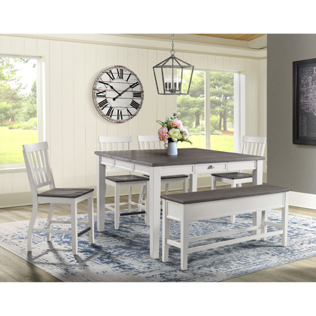 Kayla Dining Table Storage Bench W/Grey Top