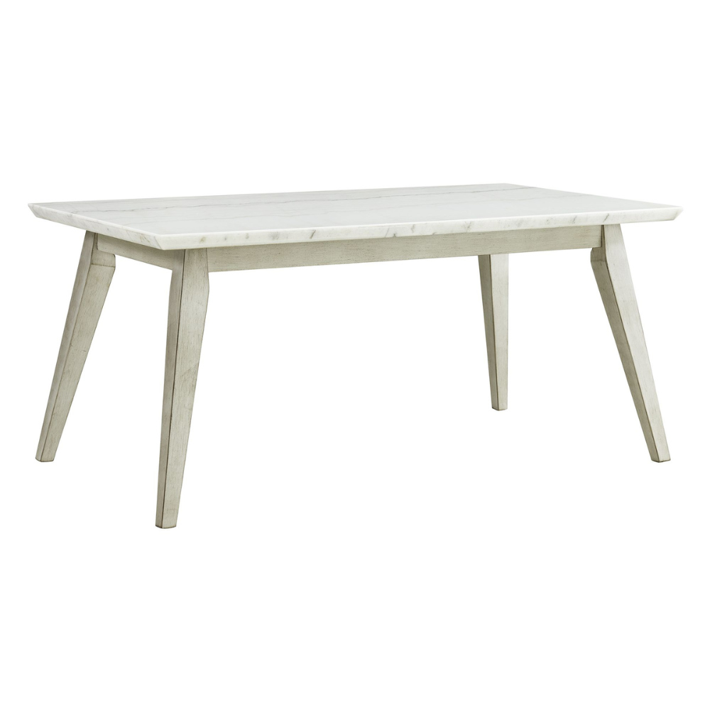 Bette Dining Table W/White Marble Top In White E