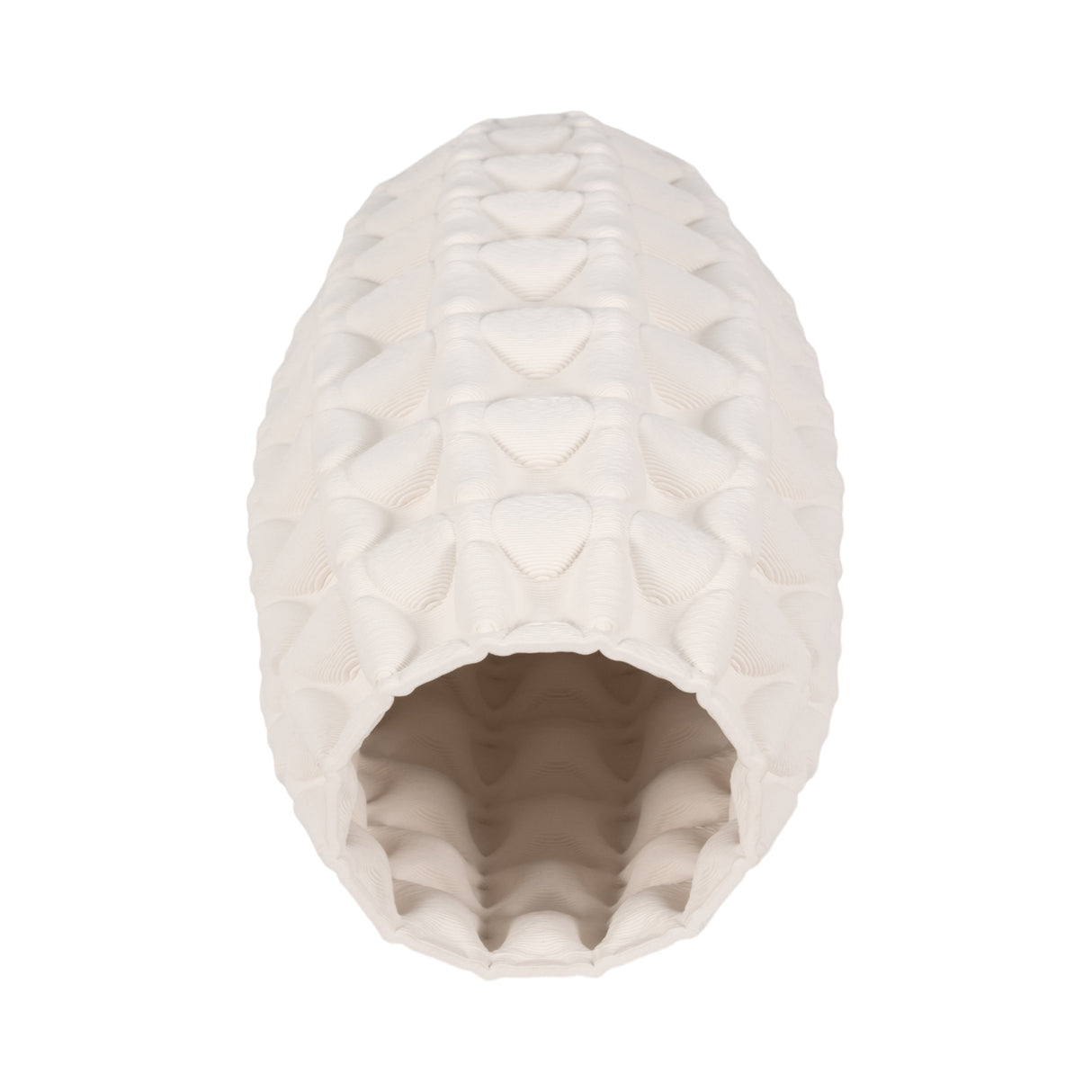 15" Alexander 3d Printed Vase, Ivory/beige