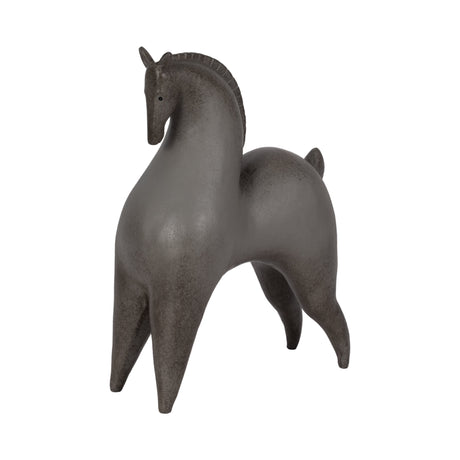 12" Curved Horse, Grey