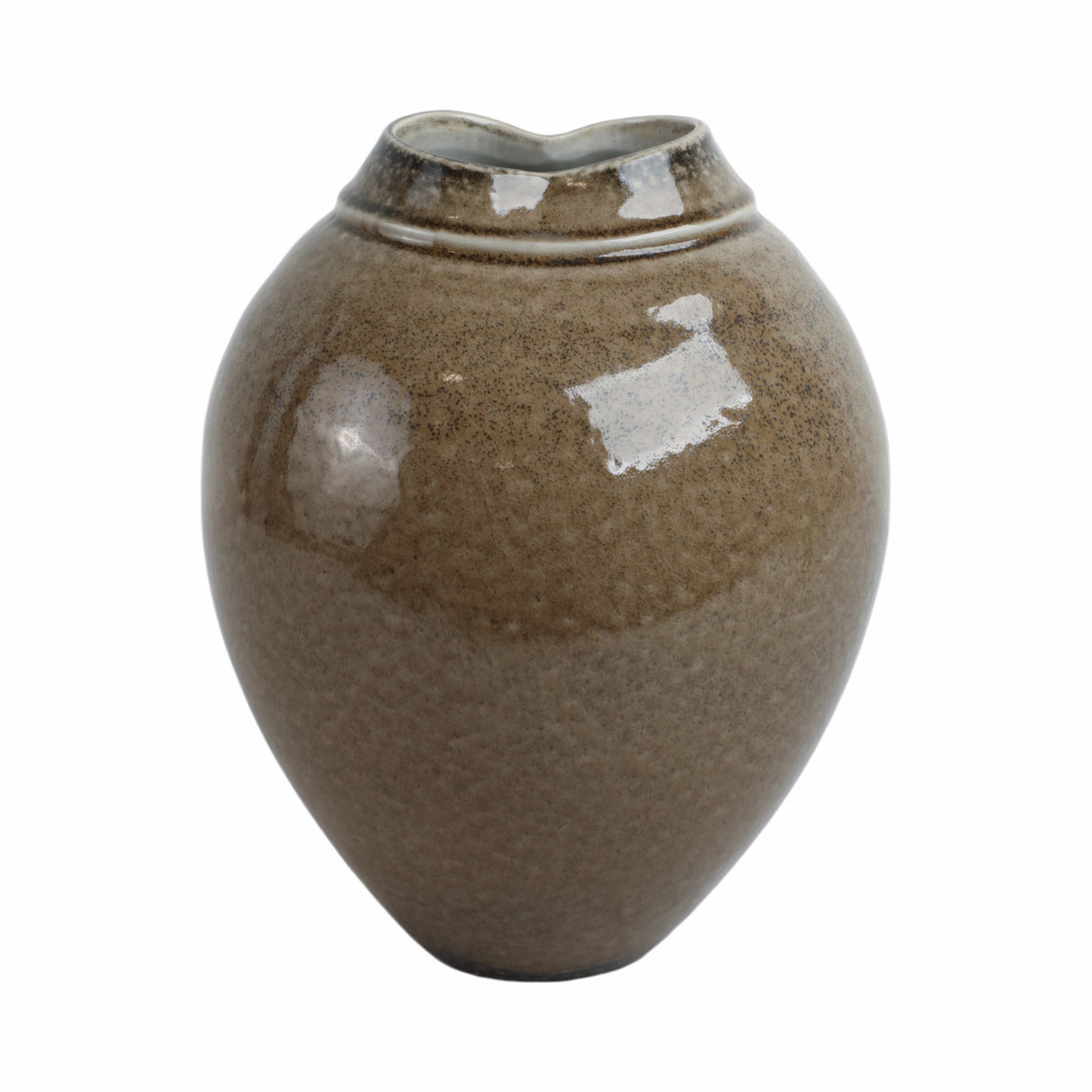 11" Callen Wide Porcelain Vase, Brown