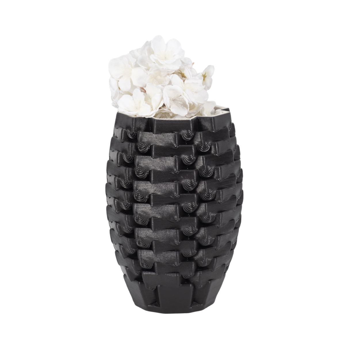 11" Ellesmere 3d Printed Vase, Black