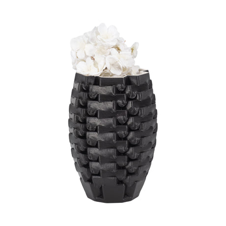 11" Ellesmere 3d Printed Vase, Black