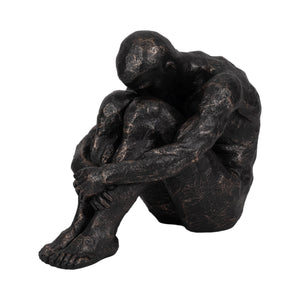 16" Sitting Man, Bronze