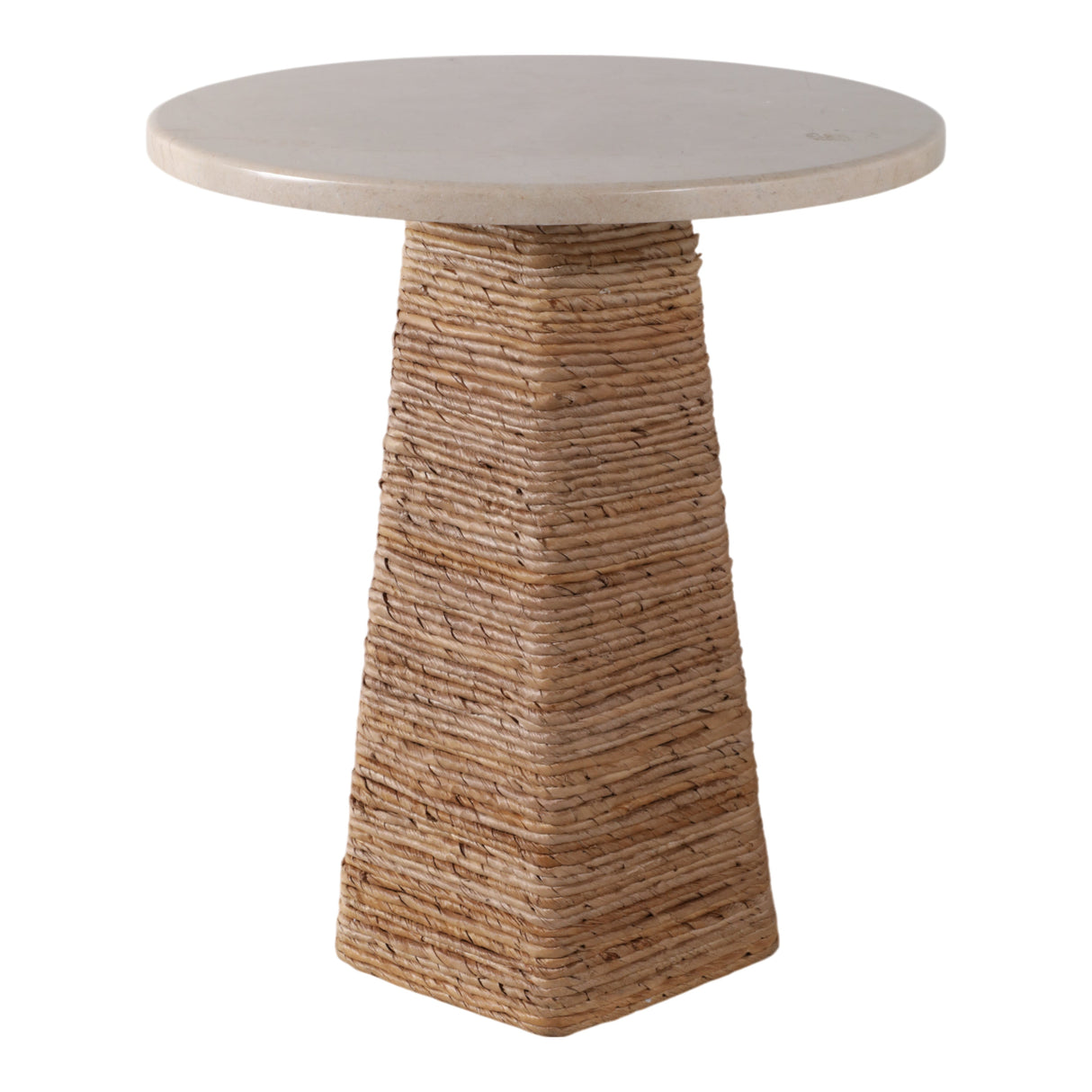 20x17" Marble Top Pandan Hex Base Accent Table, Iv