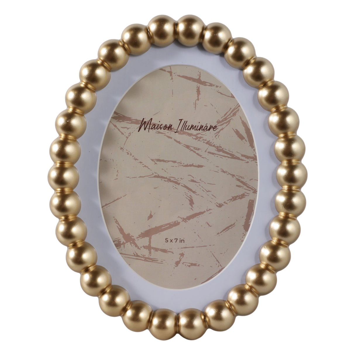 7x9 Matted To 5x7 Beaded Photo Frame, Gold