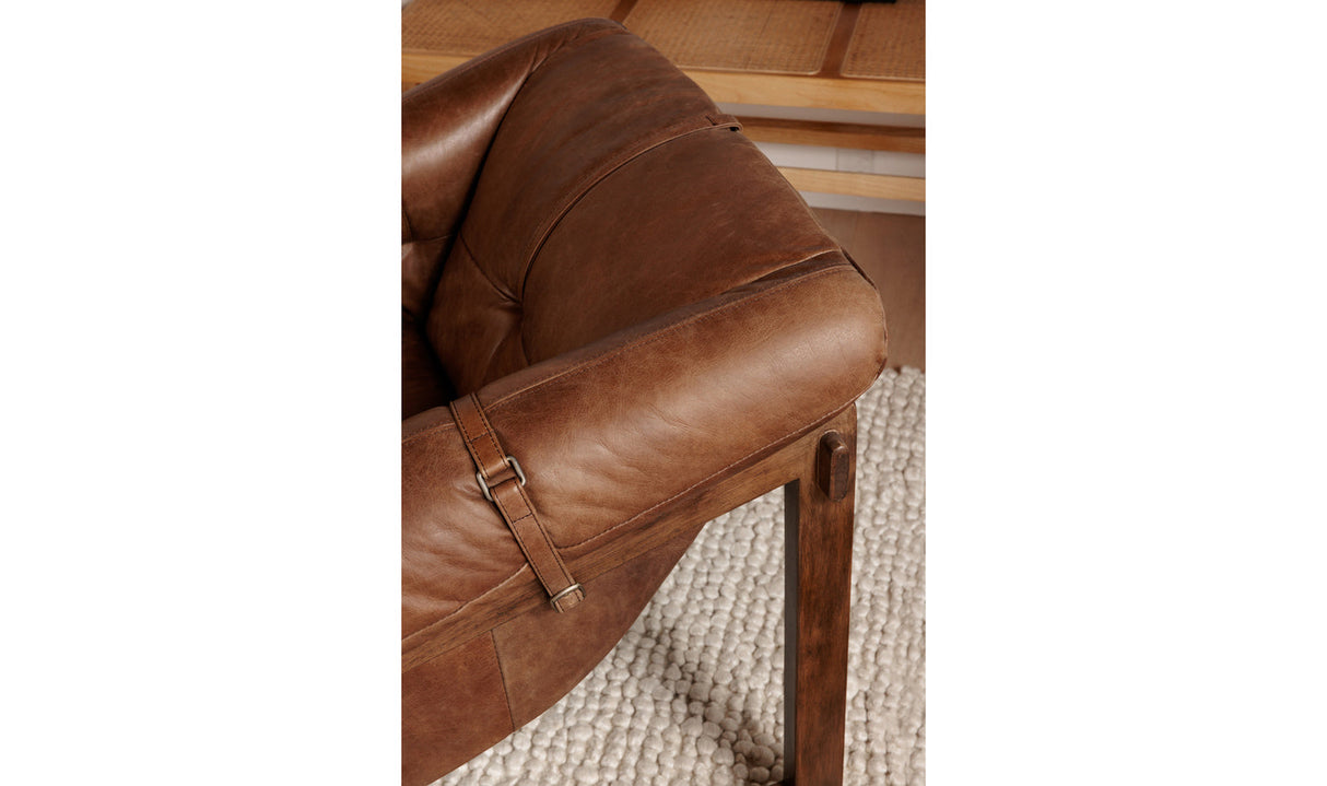 Bellos Accent Chair Open Road Brown Leather