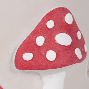 8" Magic Mushroom Applique Planter, Red/white