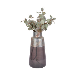 17" 2-tone Glass Vase, Grey Multi