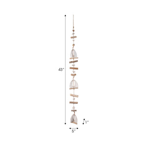 Wood, 43" Hanging Sailboats, Natural